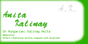 anita kalinay business card